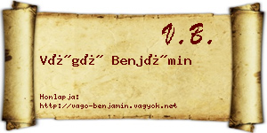 Vágó Benjámin névjegykártya