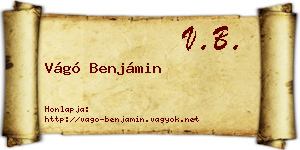 Vágó Benjámin névjegykártya